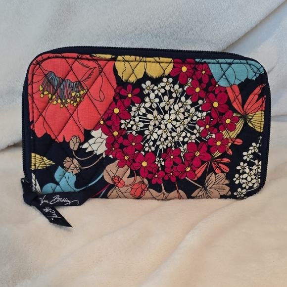 Vera Bradley Red and Blue Wallets with Vibrant Floral Patterns - Picture 1 of 5